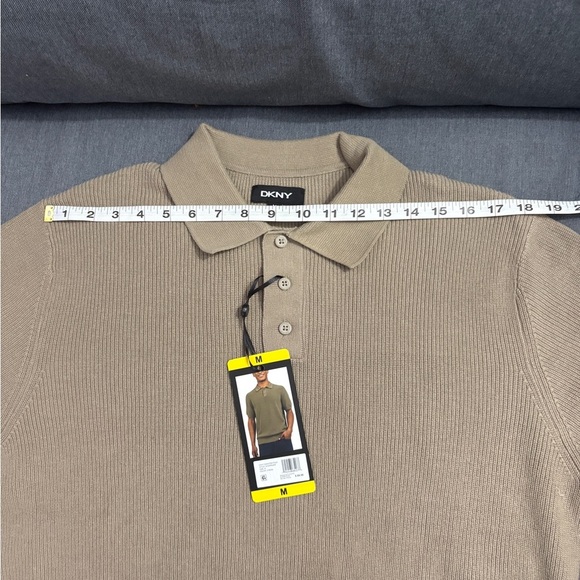 DKNY Men's Polo Shirt in Classic Tan - Picture 2 of 10